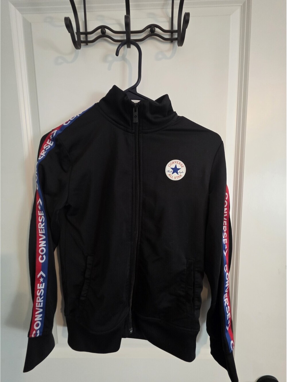 Converse All Star Chuck Taylor Size M 10-12 Youth Jacket Track Full Zip Pockets